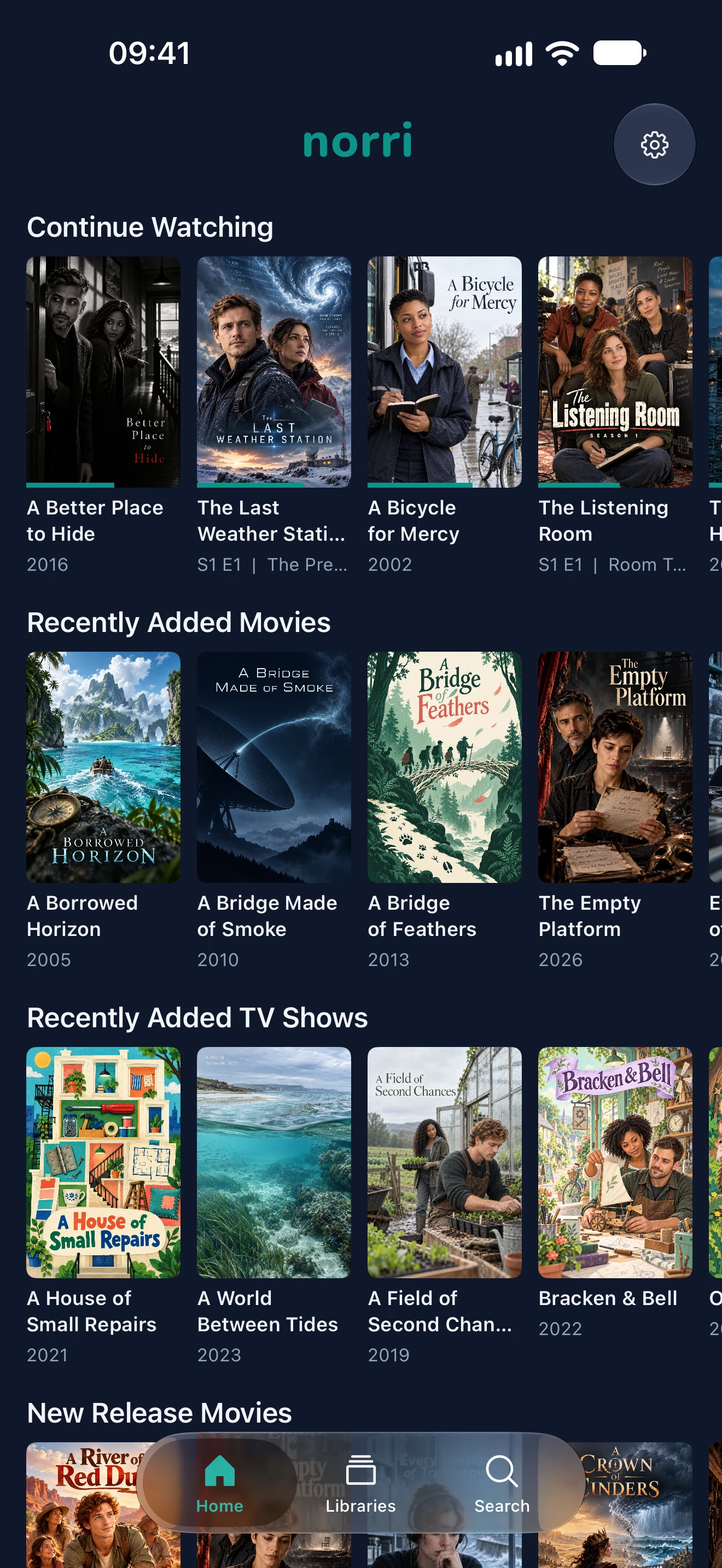 Norri iPhone app home screen