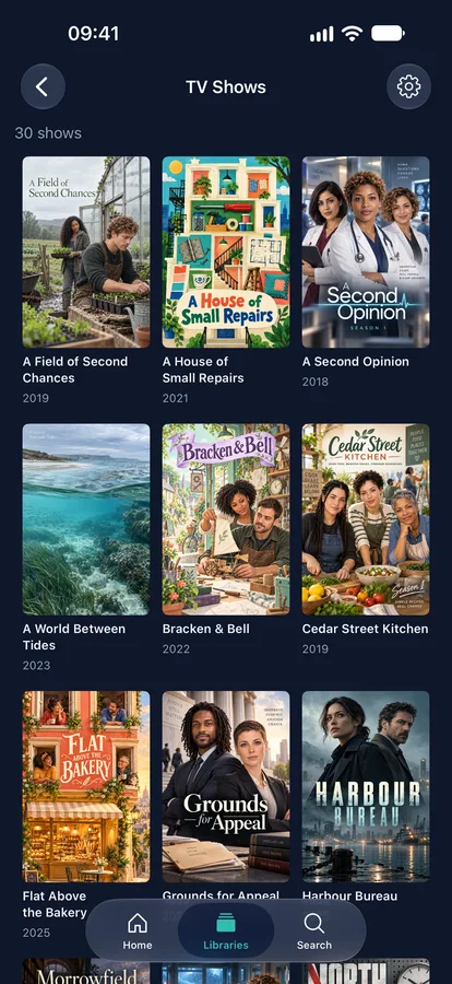 iPhone: TV show library