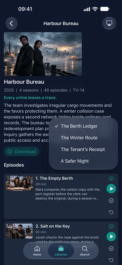 iPhone: TV show seasons