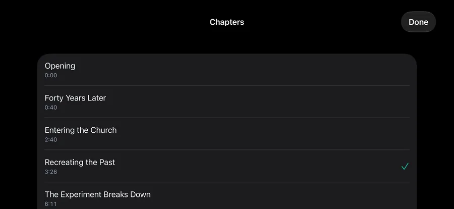 iPhone: Playback chapter selection