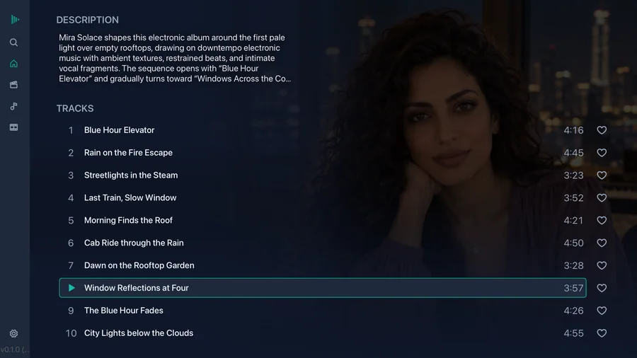 Apple TV: Album tracks
