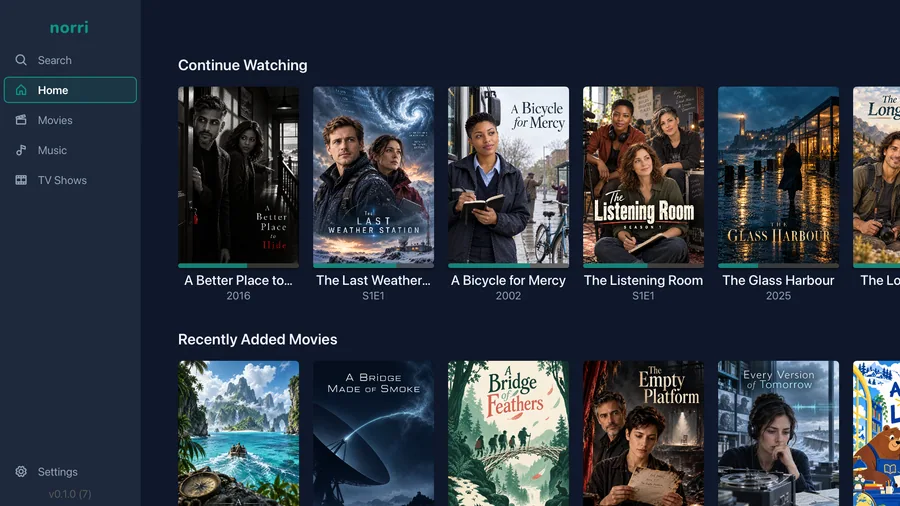 Apple TV: Home with navigation