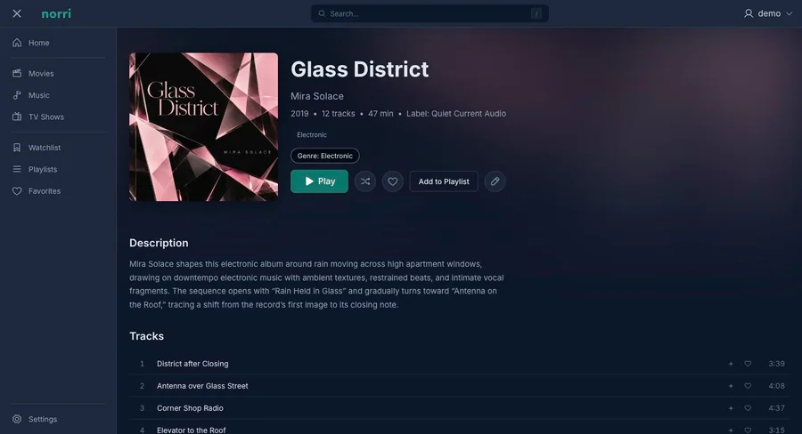 Web app: Album details